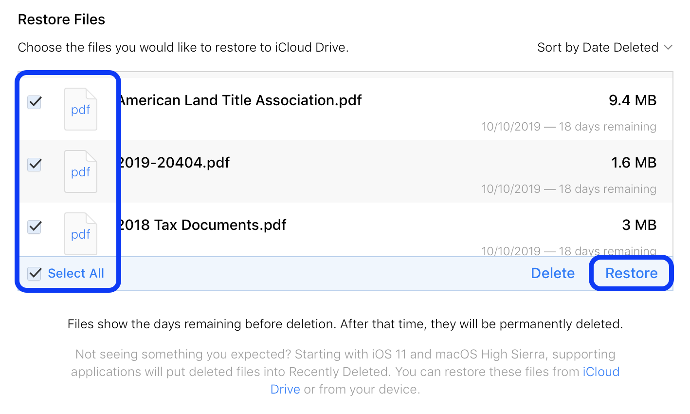 How to recover lost iCloud Drive documents walkthrough 3