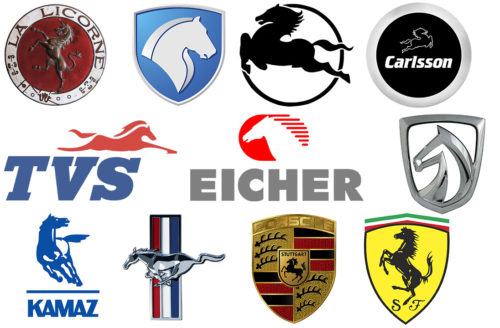 Car logos with horse