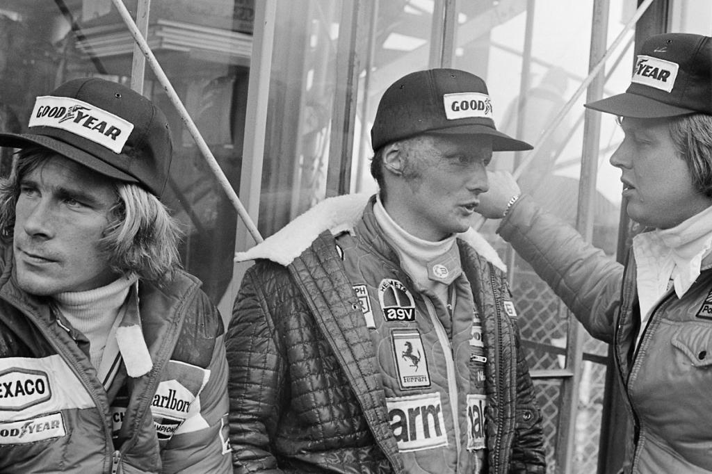 Хант, Лауда, Петерсон на Гран-при Японии в 1976 г.