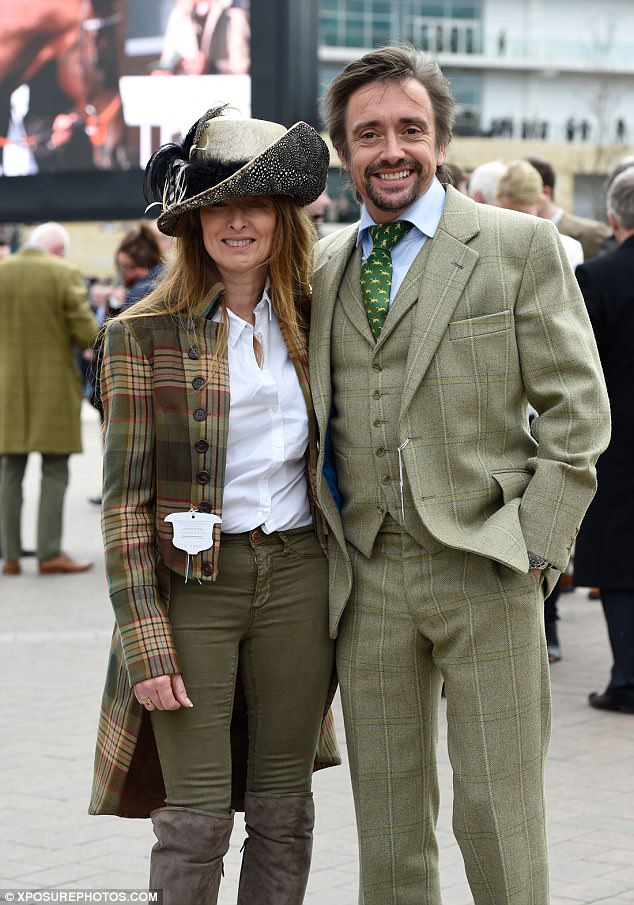 Recovery: Hammond with his partner Amanda Etheridge at Cheltenham, after his Mozambique crash