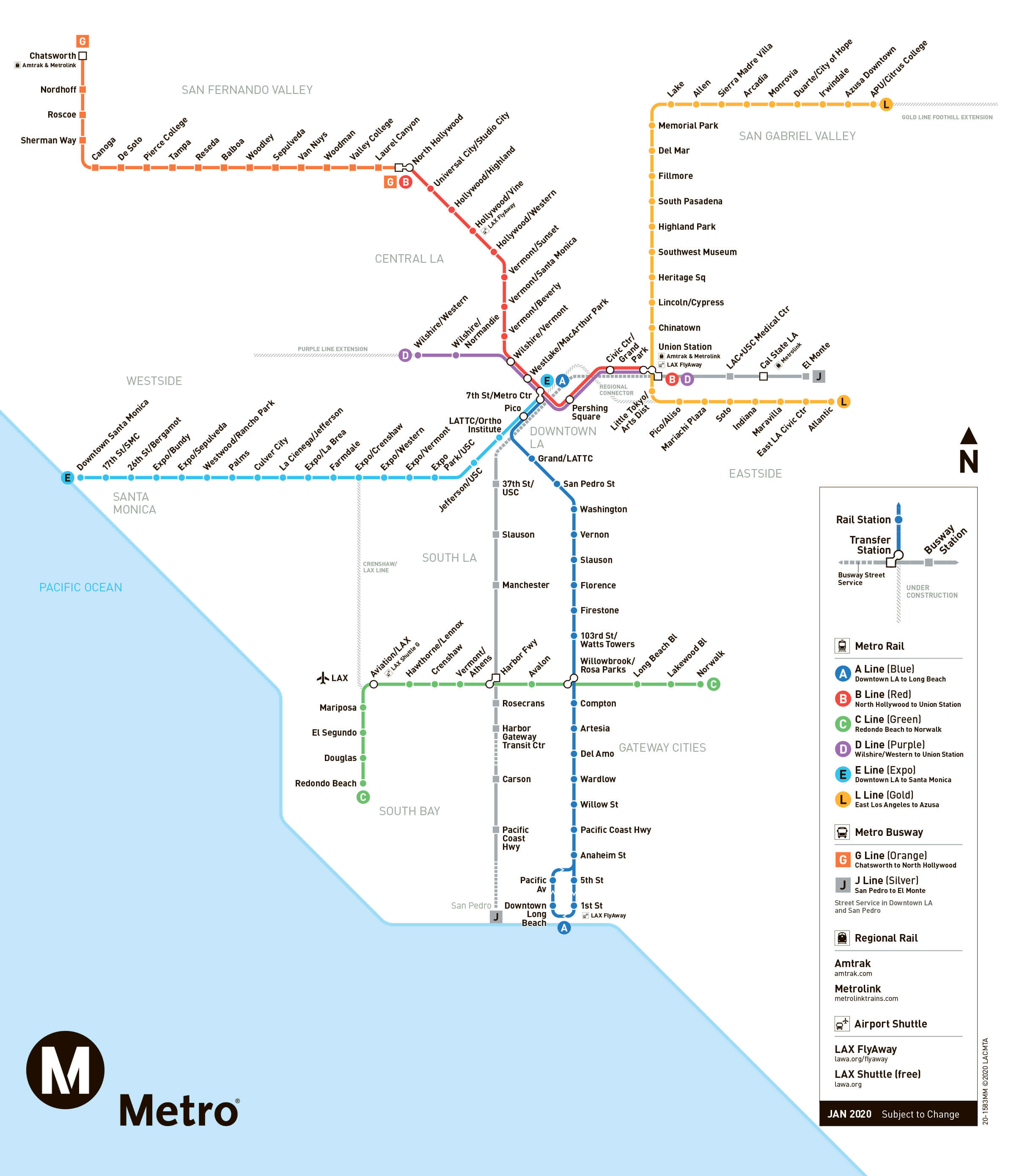 Карта метро Лос-Анджелеса