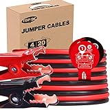 TOPDC Jumper Cables 4 Gauge 20 Feet Heavy Duty Booster Cables with Carry Box (Or Bag) (4AWG x 20Ft)