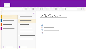Shows the OneNote for Windows 10 window