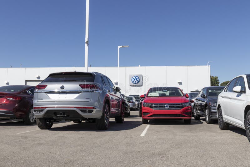 Volkswagen Cars and SUV Dealership. VW is among the world`s largest car manufacturers. Avon - Circa September 2020: Volkswagen Cars and SUV Dealership. VW is royalty free stock photos