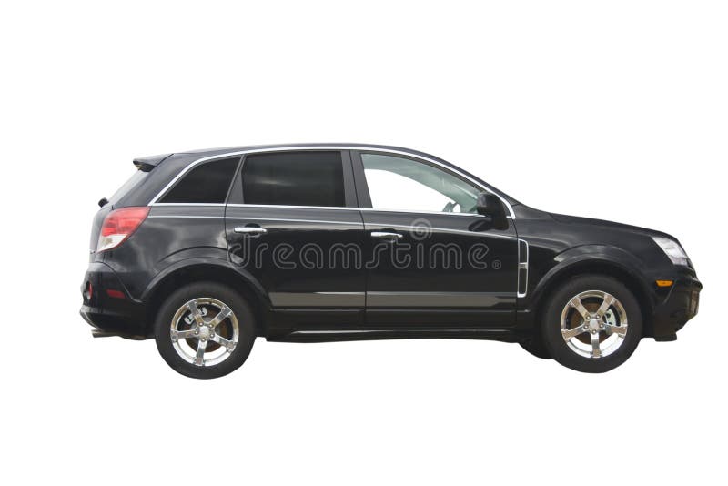 Black hybrid crossover SUV. Ecco friendly hybrid crossover SUV isolated on white royalty free stock photography