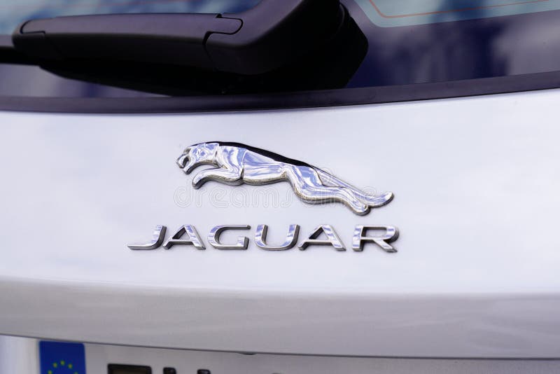 Bordeaux , Aquitaine / France - 08 10 2020 : Jaguar logo sign and text on rear modern new suv car. Bordeaux ,  Aquitaine / France - 08 10 2020 : Jaguar logo sign stock photos