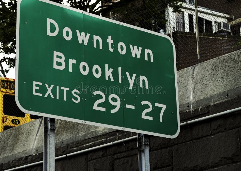 Brooklyn New York Roadside Exit Signage stock photography