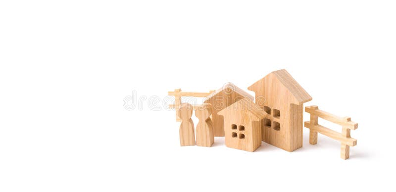 Buying a house or apartment, purchasing a car. Middle class. Luxury tax. Property tax. Houses and car on a white background. The concept of success and the stock images