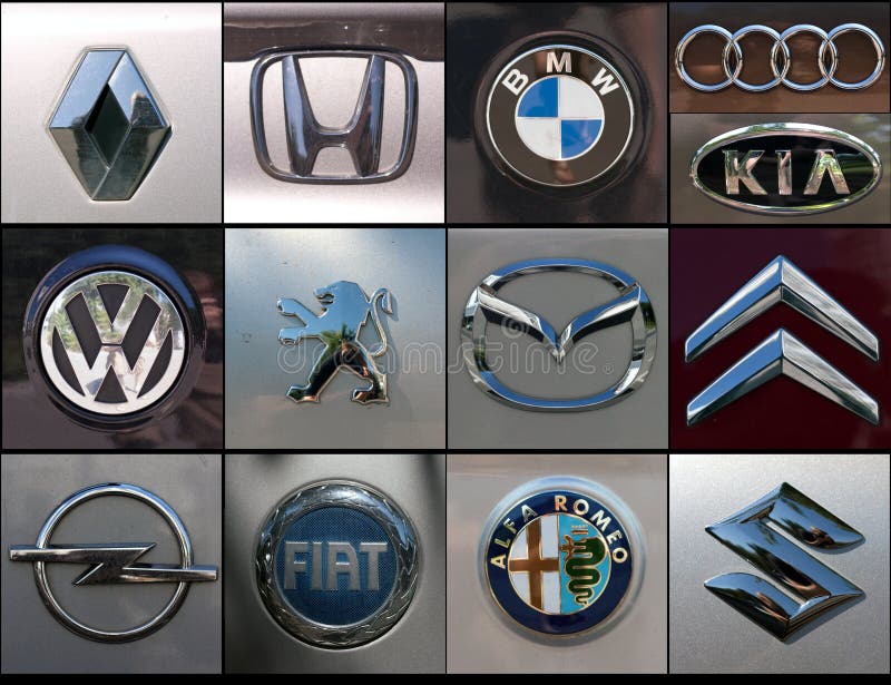 Car brands collage royalty free stock images