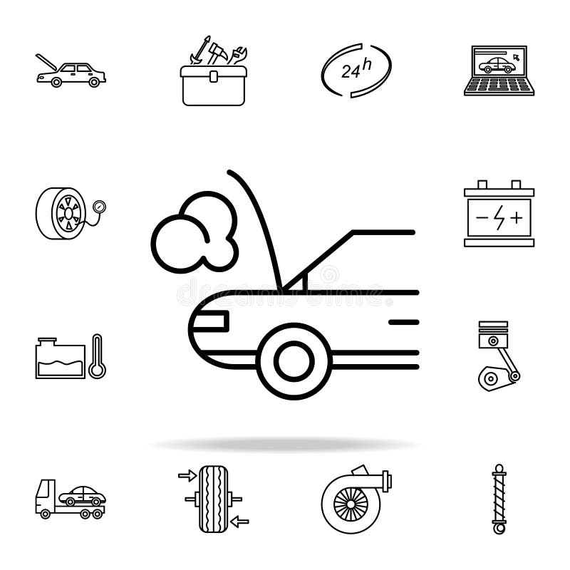 Car broken down icon. Cars service and repair parts icons universal set for web and mobile. On colored background stock illustration