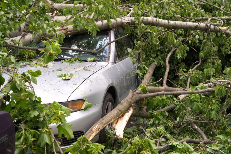 Car after hurricane royalty free stock image