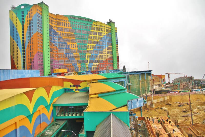 Hotel First World @ Genting Highlands. Hotel First World at Genting Highlands, with construction for its 5 Billion Ringgit expansion project in progress. Photo royalty free stock image