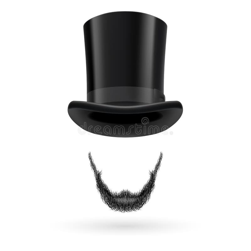 Invisible man in top hat. Invisible man with Lincoln beard wearing top hat stock illustration