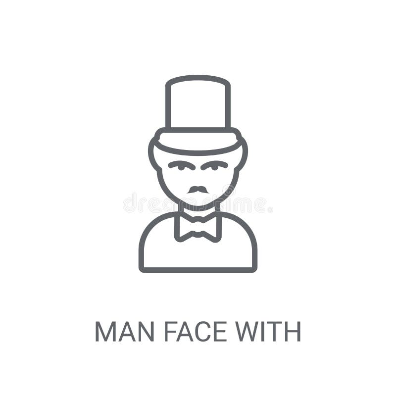 Man face with top hat icon. Trendy Man face with top hat logo co. Ncept on white background from People collection. Suitable for use on web apps, mobile apps and stock illustration