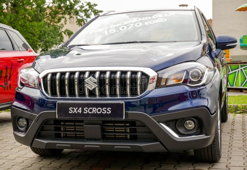 New Suzuki SX4 Scross front view at local fair. stock photography