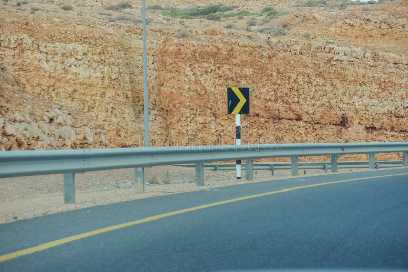 Muscat express way exit lane road, Oman royalty free stock photo