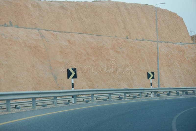 Muscat express way exit lane road, Oman stock images