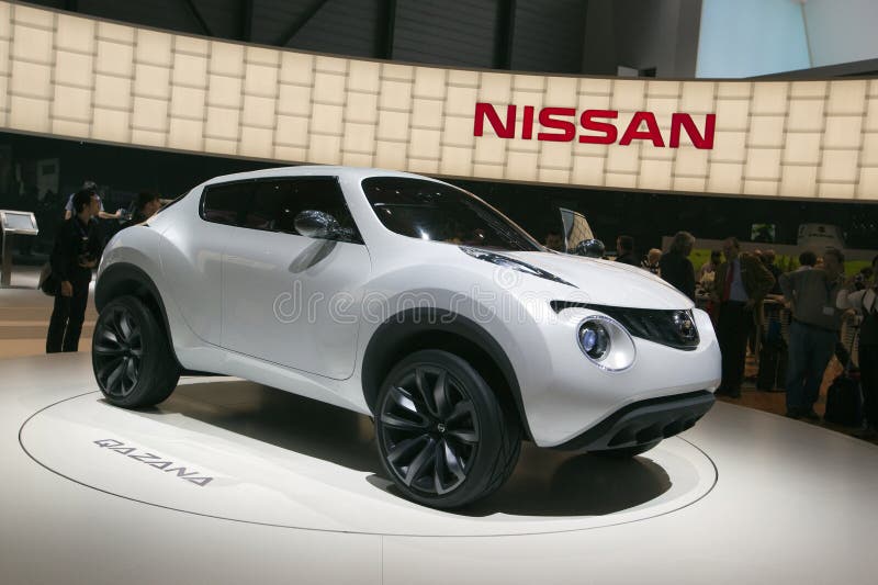 Nissan Qazana Concept - 2009 Geneva Motor Show. Nissan Qazana Concept SUV World Premiere. Apparently this is going into production in 2010 - Picture taken at the royalty free stock images