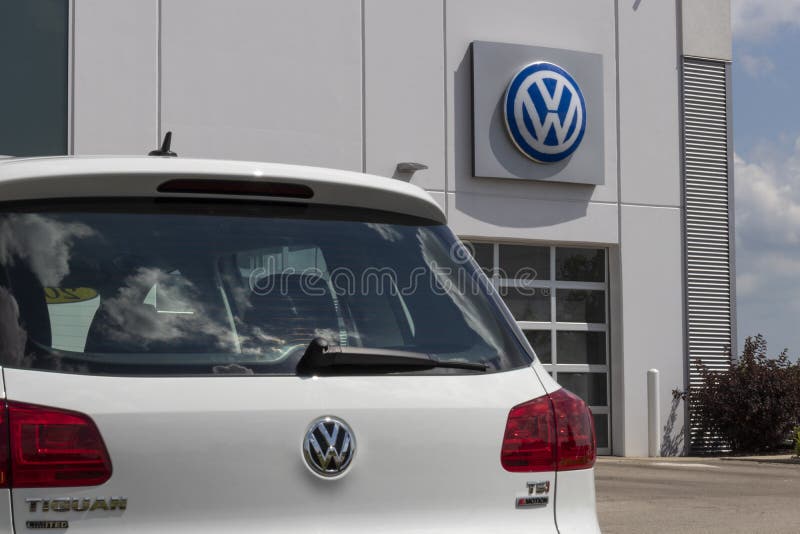 Volkswagen Cars and SUV Dealership. VW is among the world`s largest car manufacturers. Noblesville - Circa July 2020: Volkswagen Cars and SUV Dealership. VW is stock photography