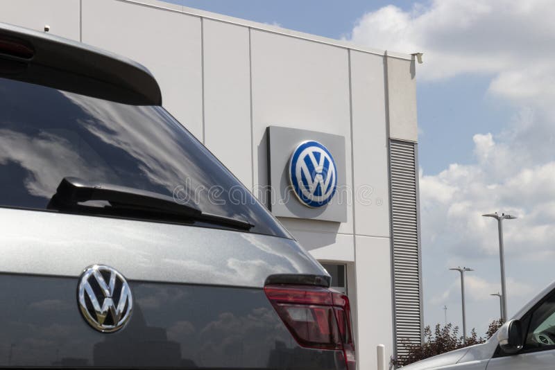 Volkswagen Cars and SUV Dealership. VW is among the world`s largest car manufacturers. Noblesville - Circa July 2020: Volkswagen Cars and SUV Dealership. VW is stock image