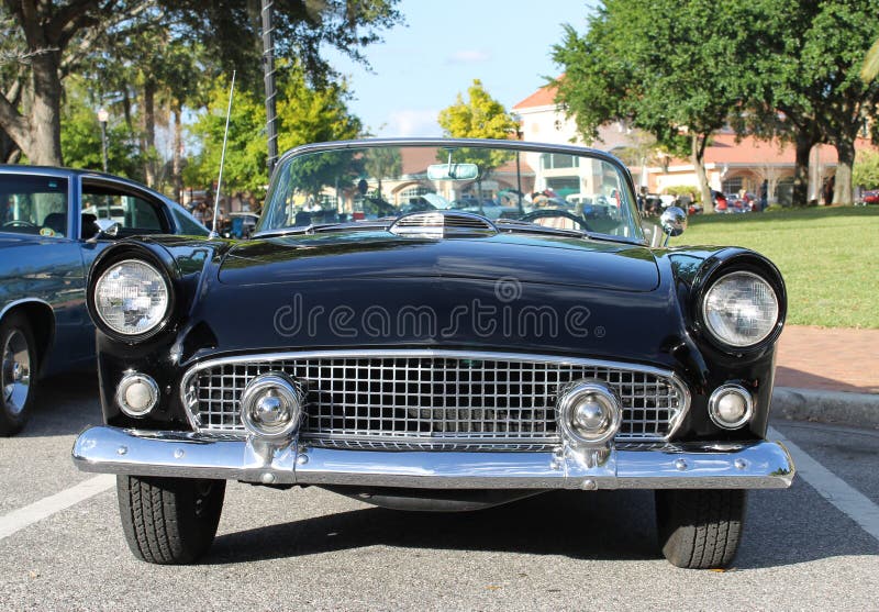 Old Ford Thunderbird Car. The old Ford Thunderbird car at the show royalty free stock photo