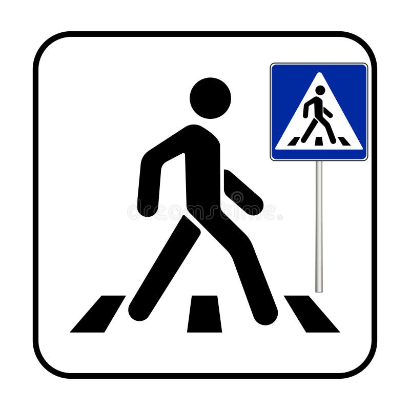 Pedestrian crossing sign, pedestrian crosswalk sign. Vector illustration vector illustration