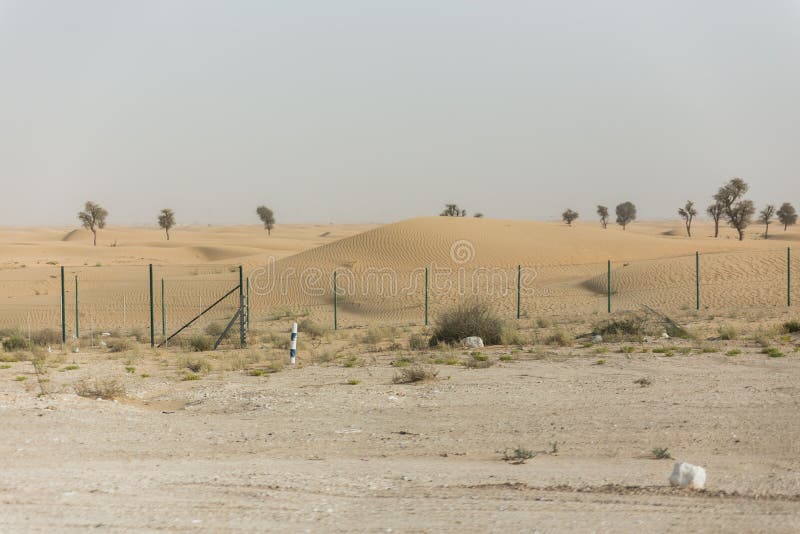 Sideway Desert. Going Outbound to The Great Desert of Dubai.  stock image