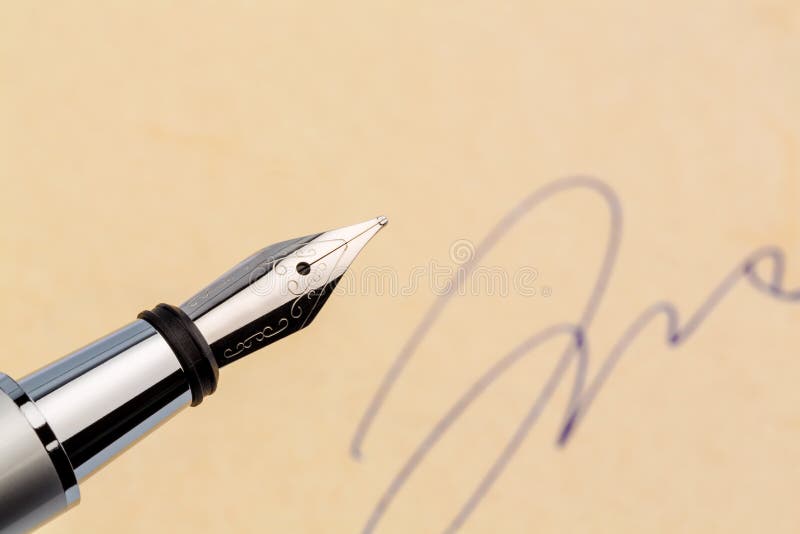 Signature and pen royalty free stock photography