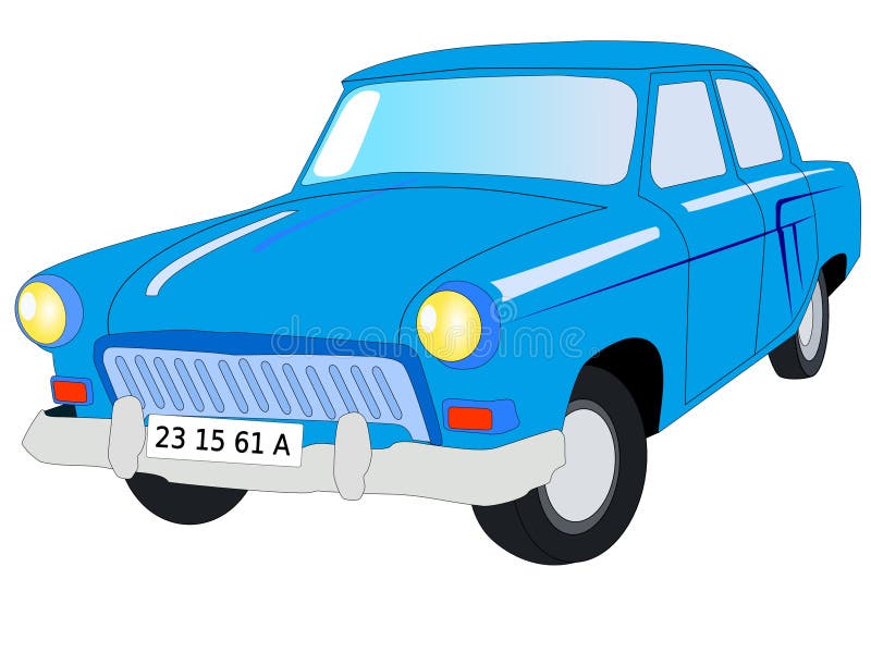 Soviet car Volga. Colored vector illustration of soviet car Volga royalty free illustration