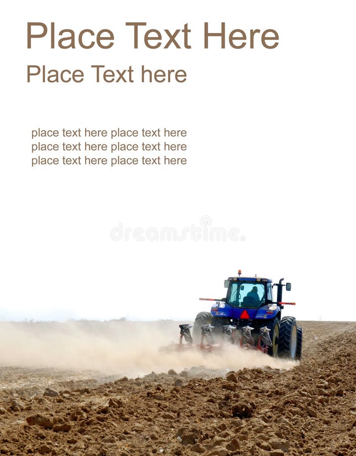 Tractor working at the field stock images