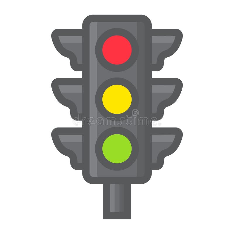 Traffic light filled outline icon, stoplight royalty free illustration