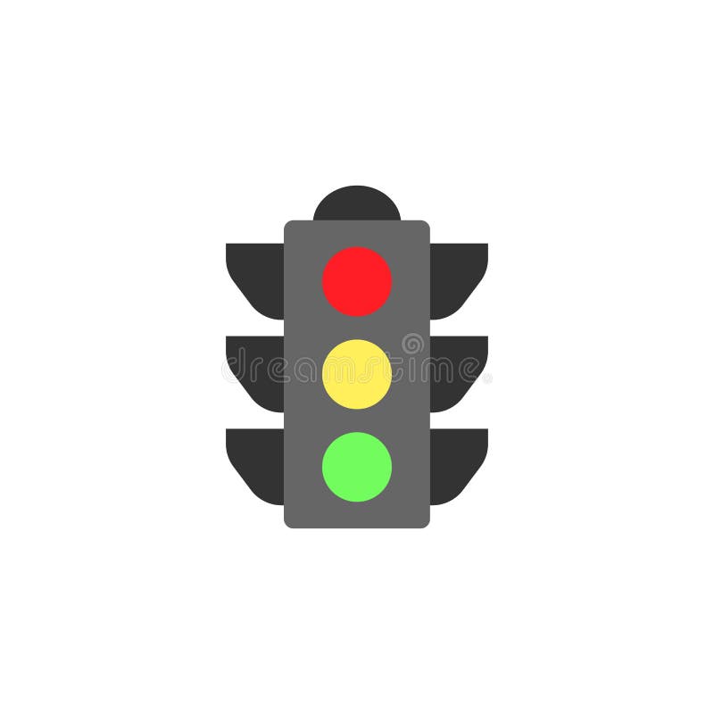 Traffic light flat icon, stop light and navigation vector illustration