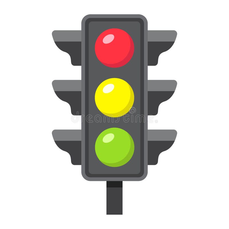 Traffic light flat icon, stoplight and navigation royalty free illustration