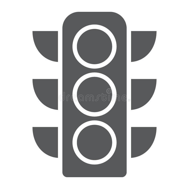 Traffic light glyph icon, regulation and traffic, stoplight sign, vector graphics, a solid pattern on a white background stock illustration
