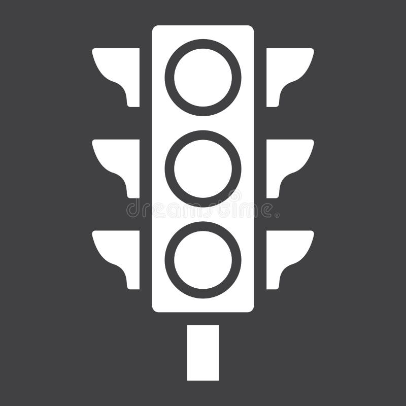 Traffic light glyph icon, stoplight and navigation royalty free illustration