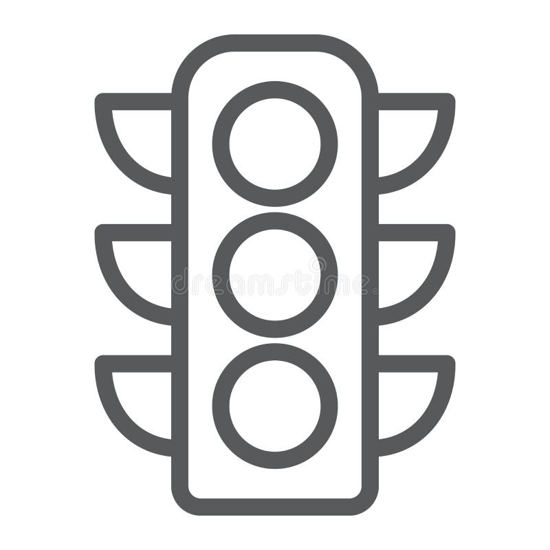 Traffic light line icon, regulation and traffic, stoplight sign, vector graphics, a linear pattern on a white background royalty free illustration