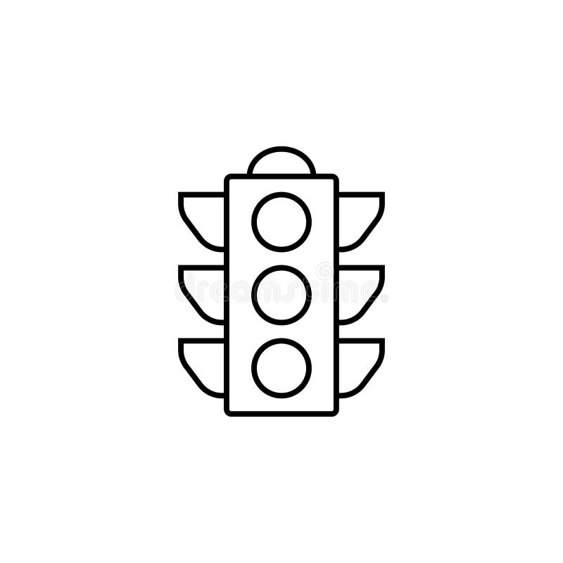 Traffic light line icon, stop light and navigation royalty free illustration