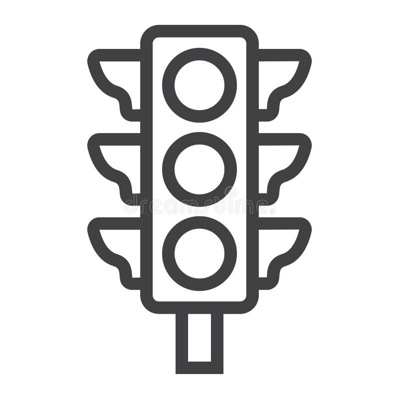 Traffic light line icon, stoplight and navigation stock illustration