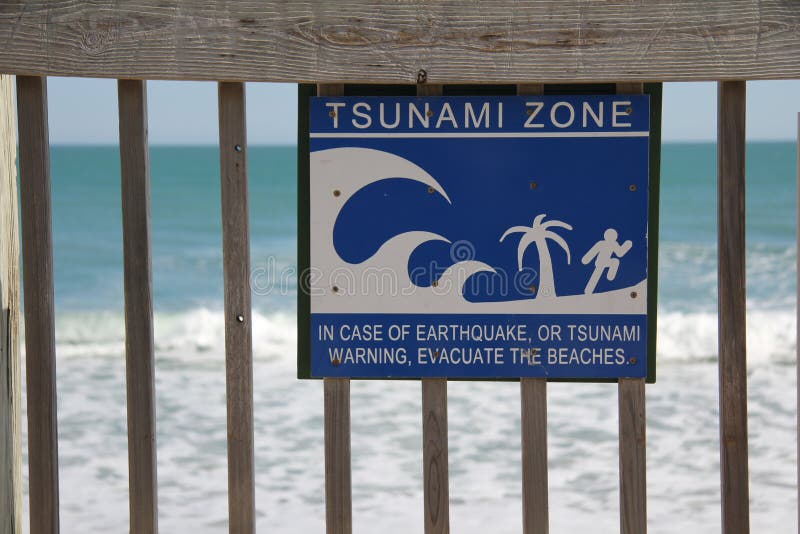 Tsunami Zone Sign royalty free stock photos