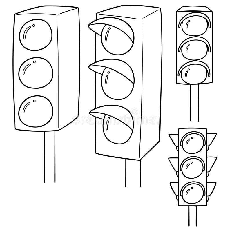 Vector set of traffic light royalty free illustration