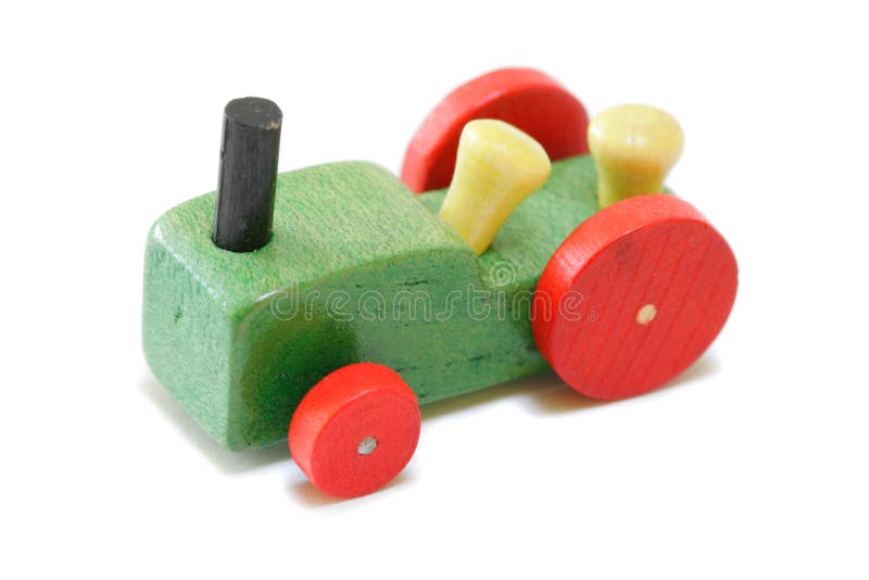Vintage miniature wood tractor royalty free stock photos