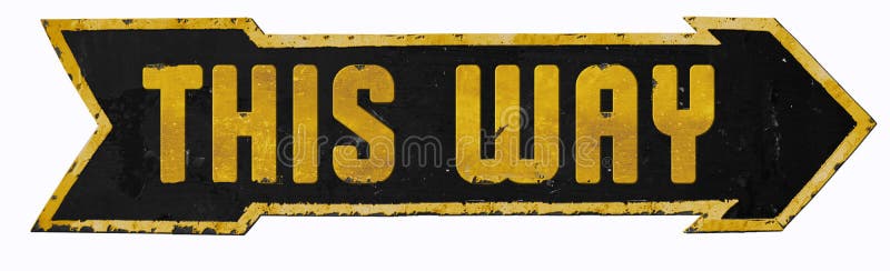 This Way Out Street Sign Vintage Grunge Arrow Exit stock images