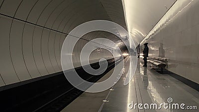 The trains on the metro station stock footage