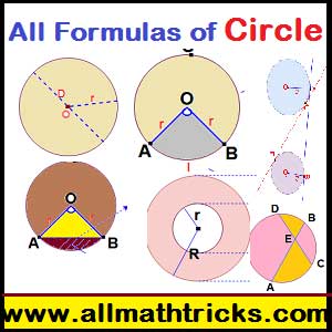Circle formulas in math 