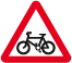 Cycle route ahead road sign