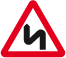 Double bend road sign