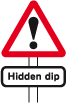 Hidden Dip Road Sign
