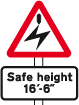 Overhead Electric Cables Road Sign