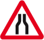 Road narrows on both sides 