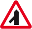 Traffic Merging from left road sign